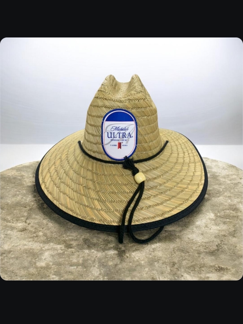 Michelob Ultra Straw Sun Hat with Black Trim